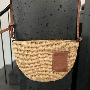 Loewe Pochette Raffia Bag—Brown Crossbody